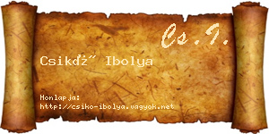 Csikó Ibolya névjegykártya