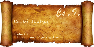 Csikó Ibolya névjegykártya